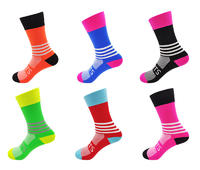 Outdoor Racing Sports Cycling Socks Compression Socks Men Stripes For Gym Bike Socks